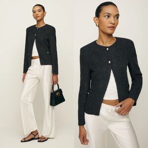NWT Reformation Poppy Jacket in Black Size Small